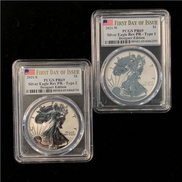 2021 Rev Proof Silver Eagle Designer Edition Set PR69