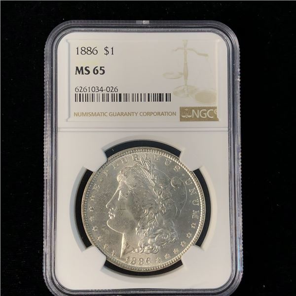 1886 Morgan Silver Dollar NGC MS65