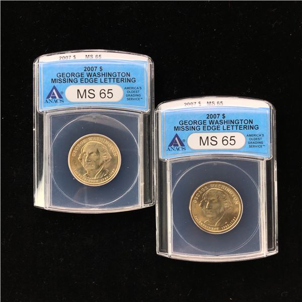 (2CT) 2007 P George Washington Dollar Errors MS65