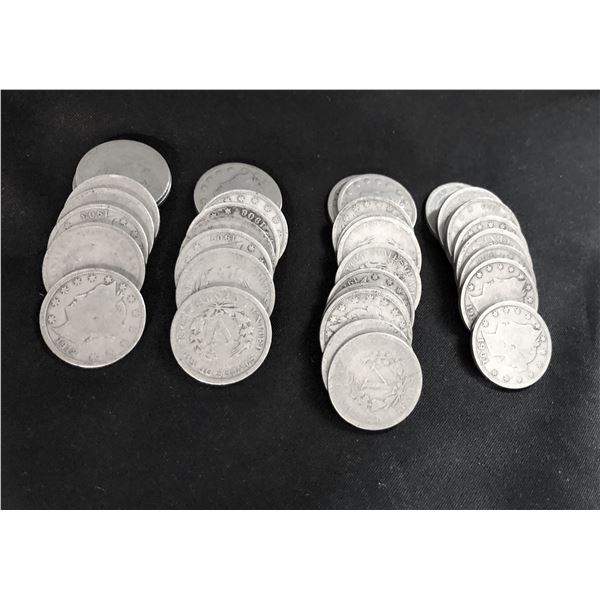 Two (2CT) Rolls of "V" Or Liberty Nickels AV Circ.