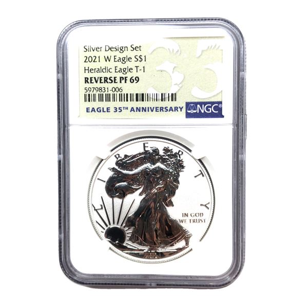 2021 S $1 T2 Reverse Proof Silver Eagle