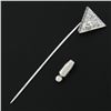 Image 2 : Vintage Platinum 1 ctw Brilliant Pave Diamond Detailed Triangle Trillion Stick P