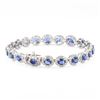 Image 2 : 9.53 ctw Blue Sapphire and 3.85 ctw Diamond 14K White Gold Bracelet