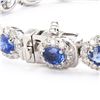 Image 3 : 9.53 ctw Blue Sapphire and 3.85 ctw Diamond 14K White Gold Bracelet