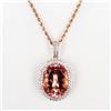 Image 1 : 29.25 ctw Morganite and 1.96 ctw Diamond 14K Rose Gold Pendant