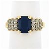 Image 1 : Levian 14K Gold 2.05 ctw Emerald Cut Sapphire & Fancy Light Champagne Diamond Ri