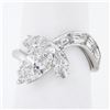 Image 2 : Vintage Platinum 2.53 ctw GIA D/IF Marquise Floral Wrap Diamond Baguette Ring