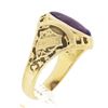Image 7 : Collectible Antique 14k Yellow Gold Oval Bezel Set Amethyst Detailed Class Ring