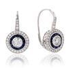Image 1 : 1.04 ctw Blue Sapphire and 1.34 ctw Diamond Platinum Earrings