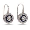 Image 2 : 1.04 ctw Blue Sapphire and 1.34 ctw Diamond Platinum Earrings
