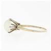 Image 5 : Antique Victorian 14k Gold 8.3mm Round Cabochon Moonstone 6-Prong Solitaire Ring
