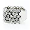 Image 6 : Wide 18K White Gold 2.72 ctw Diamond Flexible Milgrain Honeycomb Cluster Band Ri