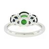 Image 7 : Platinum 2.89 ctw GIA Round Green Tsavorite & Oval Sapphire Three 3 Stone Ring