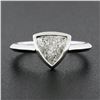 Image 2 : NEW Platinum GIA 1.01 ctw Trillion Cut Bezel Diamond Solitaire Engagement Ring