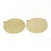 Image 1 : Mens Vintage 14k Yellow Gold Oval Grooved Lines Polished Finish Swivel Cufflinks