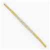 Image 3 : Vintage 18K TT Gold 1.50 ctw Pave Diamond & Polished Graduated Oval Link Bracele