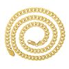 Image 3 : Italian 14k Gold 7mm Cuban Curb Link Dotted Texture Polished 20 Chain Necklace