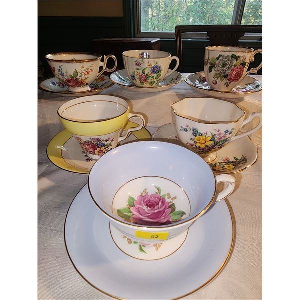 Set of 6 Bone China Tea Cups