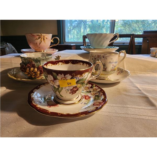 5 Bone China Tea Cups