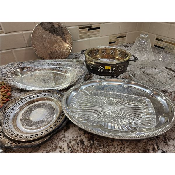 Glass & Silver Plated Serving Dishes