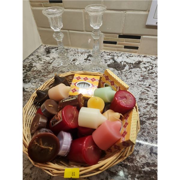 Crystal Candle Sticks & Misc Partylite Candle Collection