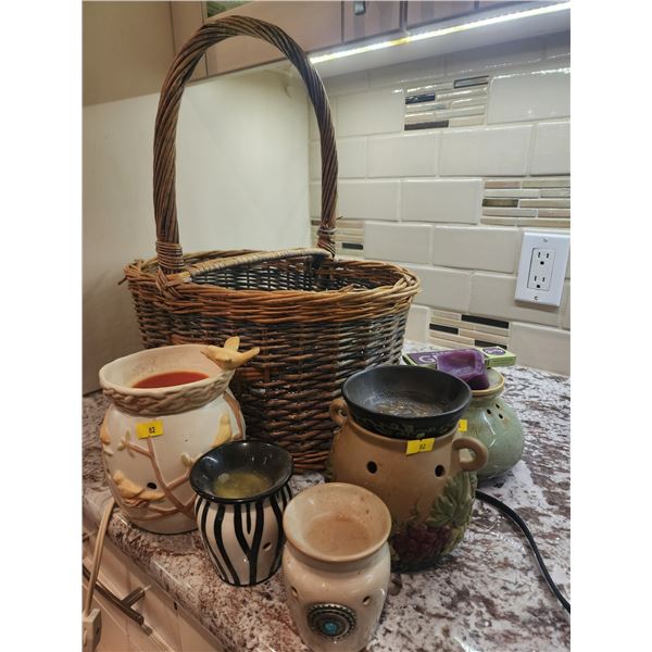 Wax Warmer Rustic Basket Set