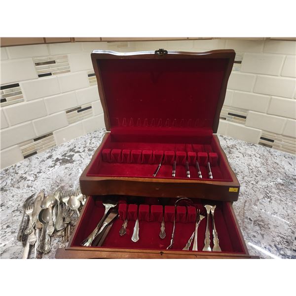 Chest of Misc Silverware (weight of sterling silver TBD)
