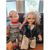 Image 1 : Talking Chuckie & Tiffany Dolls on Stands (2" tall)