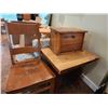 Image 1 : Wood Side Table & Chair & Bread Box