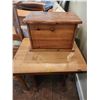 Image 3 : Wood Side Table & Chair & Bread Box