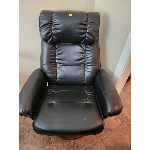 Black Leather Glider Chair (40" H x 31" L)