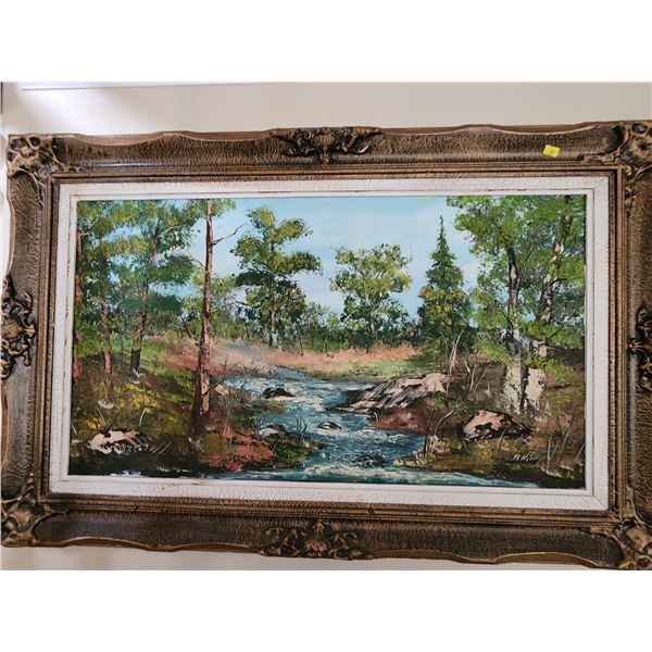 Oil on Canvas Forest Scene  (39W", 25"L)