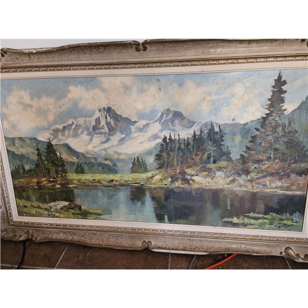 Original Artwork of Mountain Scene by Stolberg (56"W, 32"L)