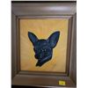 Image 1 : Chiuahua Painting in Frame (12"L, 11"W)