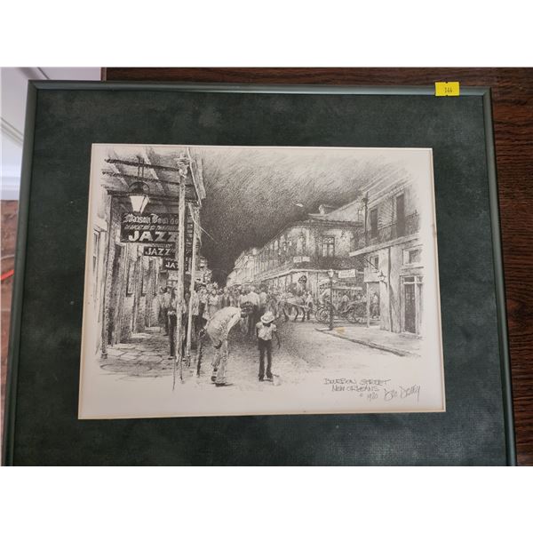 Bourbon Street New Orleans Framed Print (16"W, 14"L)