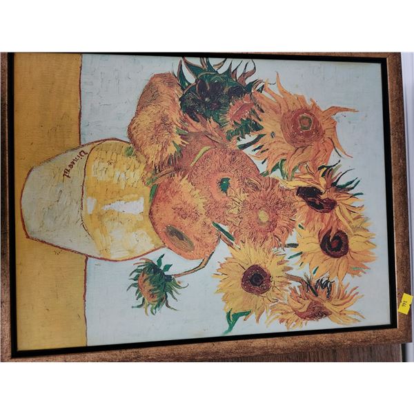 Print on Canvas Van Gogh "Sunflowers" Reproduction  (18"L, 14"W)