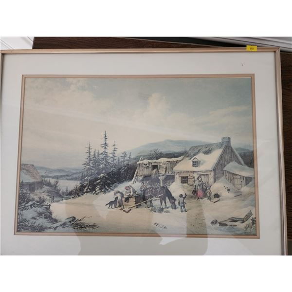 "The Habitant Farm" Framed in Glass (24"W, 18"L)