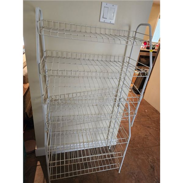 Set of 2 White Metal Wire Shoe Racks