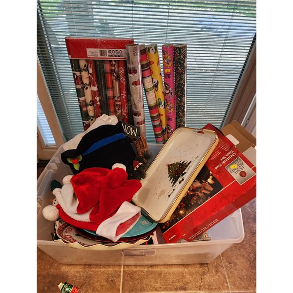 Assorted Christmas Decorations (Wrapping and Holiday Train/ not tested)