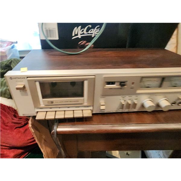 Vintage Tape Deck with Miscellaneous CD's, Games and Tapes