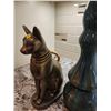 Image 2 : Egyptian Cat Statue and 2 Vases (Green Vase18"T)