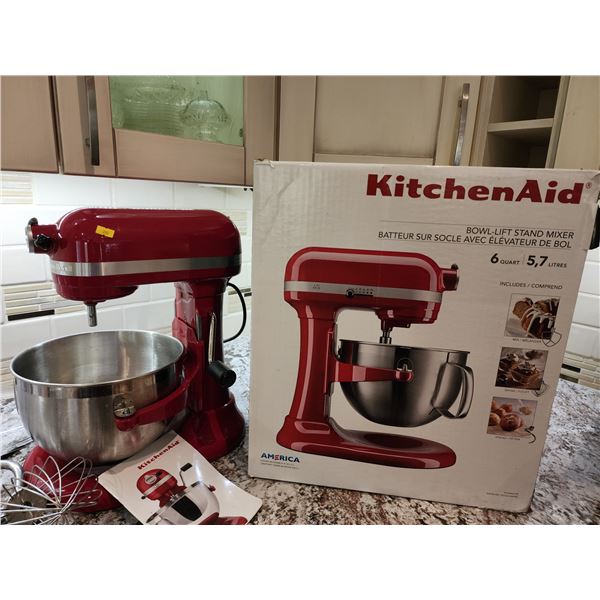 Kitchen Aid Red 6 Quart Stand Mixer and Vintage Cookie Cutter Collection