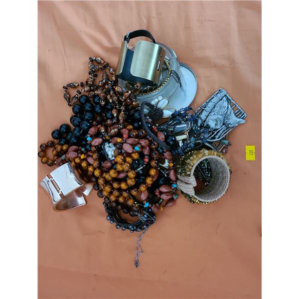 Treasure Trove of Costume Jewelry (Brown Beads)