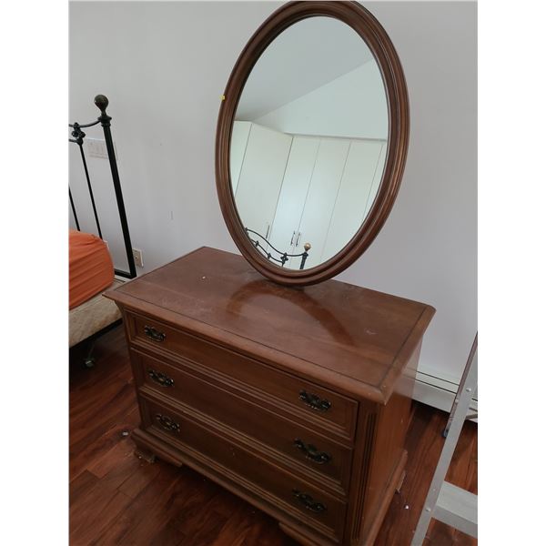 Solid Cherry Gibbard Craftsman 3 Drawer Dresser with Attached Mirror (40"W, 20"D, 31"T, plus mirror)