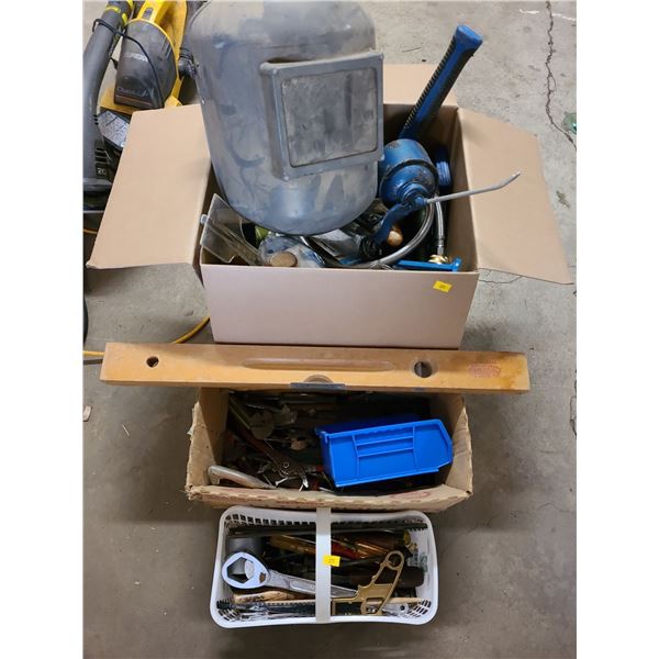Assortment of Garage Tools and Welding Mask