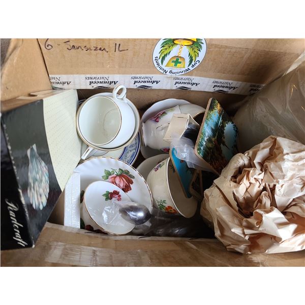 Mismatched Teacups and Coasters