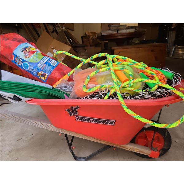 Children's Wheelbarrow Filled with Skipping Ropes, Hammock