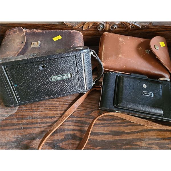 Collection of 2 Vintage Kodak Cameras and Carrying Cases