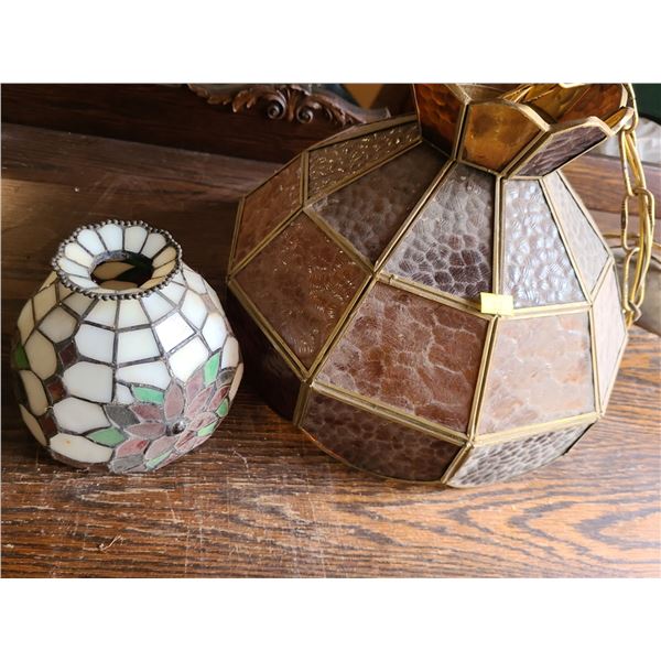 Tiffany inspired Hanging Dining Lamp (14"W) and Small Poinsettia Shade (6"W)