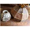 Image 1 : Tiffany inspired Hanging Dining Lamp (14"W) and Small Poinsettia Shade (6"W)